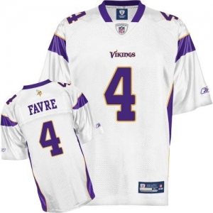 Reebok NFL Equipment Minnesota Vikings #4 Brett Favre White Repl