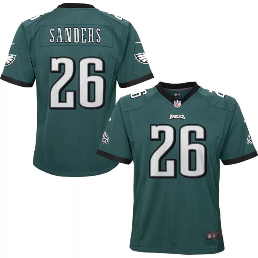 Nike Youth Philadelphia Eagles Miles Sanders #26 Green Game Jers