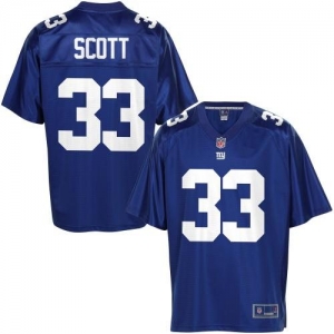 Pro Line Men's New York Giants Da'Rel Scott Team Color Jersey