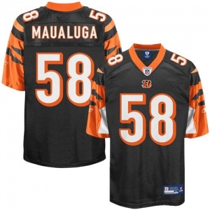 Reebok Rey Maualuga Cincinnati Bengals Replica Jersey - Black