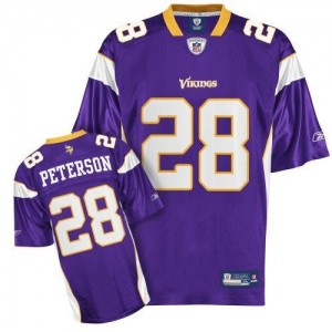 Reebok Minnesota Vikings #28 Adrian Peterson Purple Replica Foot