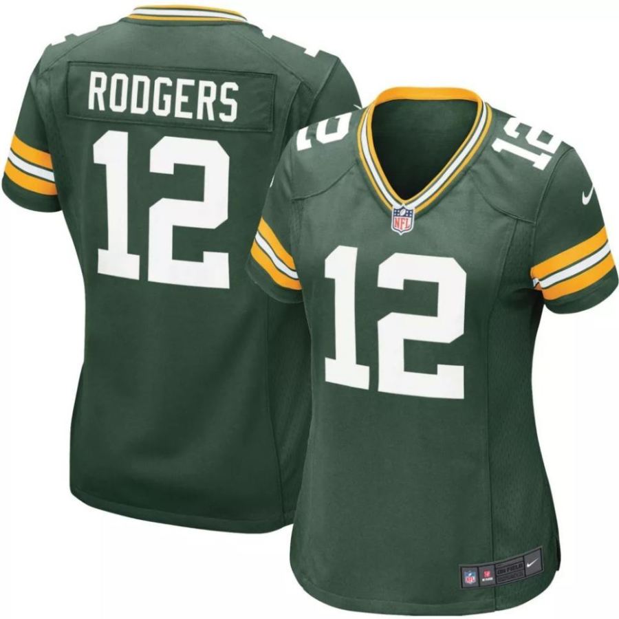 Nike Women's Green Bay Packers Aaron Rodgers #12 Green Game Jers