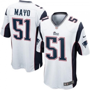 Men's Nike New England Patriots Jerod Mayo Game White Jersey