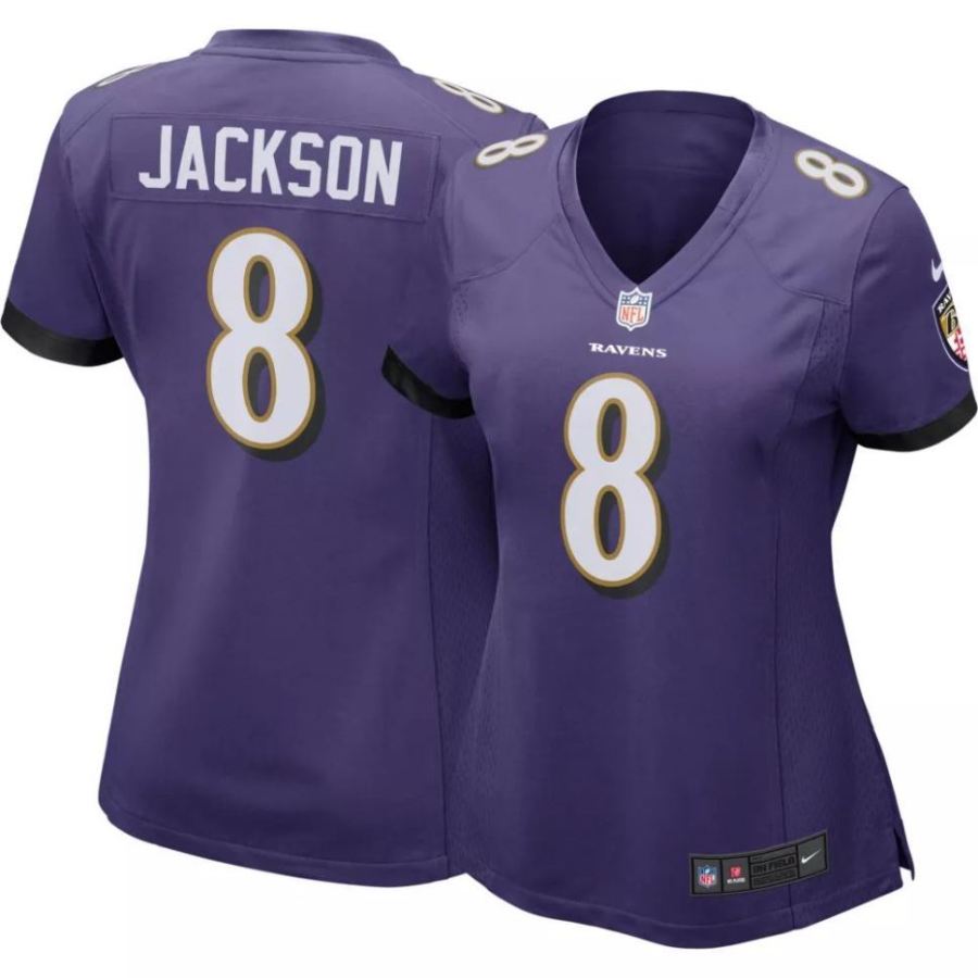 Nike Women's Baltimore Ravens Lamar Jackson #8 Purple Game Jerse