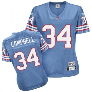 Reebok Houston Oilers Earl Campbell Women's Throwback Premier Je