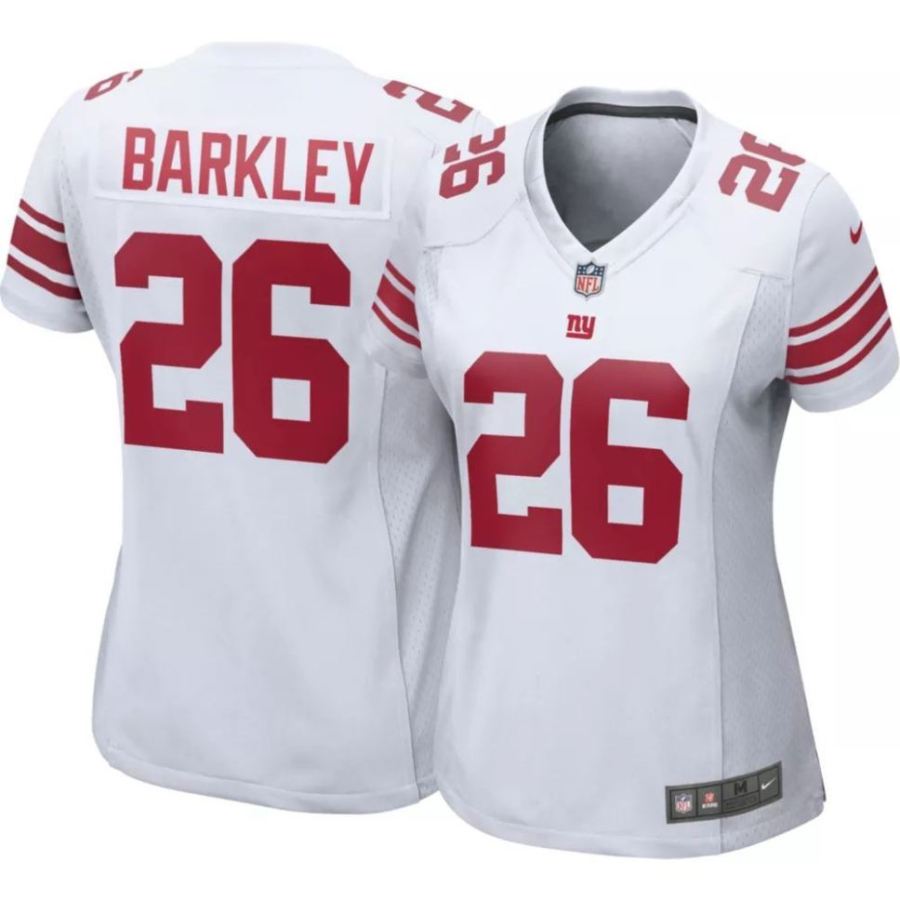 Nike Women's New York Giants Saquon Barkley #26 White Game Jerse