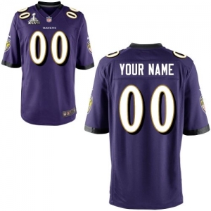 Nike Baltimore Ravens Men's Customized Super Bowl XLVII Game Tea