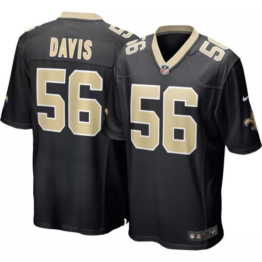 Nike Men's New Orleans Saints Demario Davis #56 Home Black Game