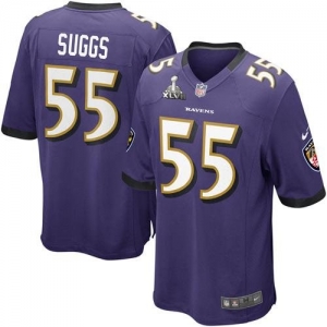 Nike Terrell Suggs Baltimore Ravens Super Bowl XLVII Game Jersey