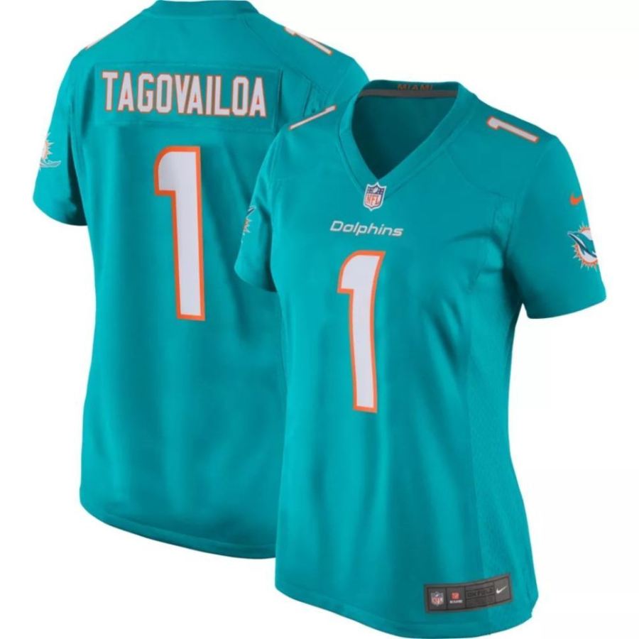 Nike Women's Miami Dolphins Tua Tagovailoa #1 Aqua Game Jersey