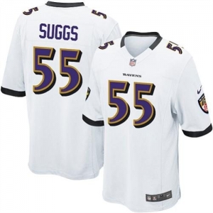 Nike Baltimore Ravens Terrell Suggs Game White Jersey