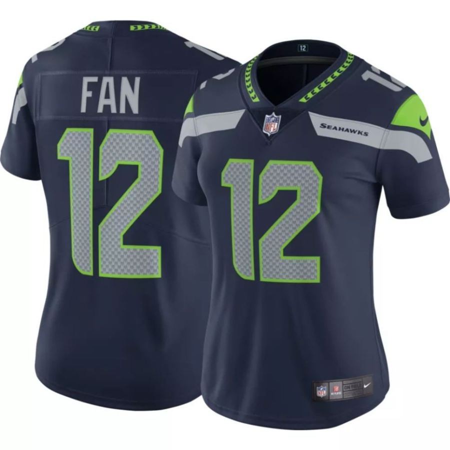 Nike Women's Seattle Seahawks 12th Fan #12 Navy Limited Jersey