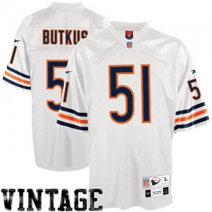 Reebok NFL Equipment Chicago Bears #51 Dick Butkus White Tackle