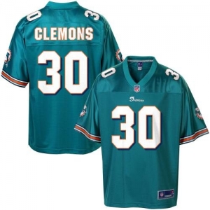 Pro Line Men's Miami Dolphins Chris Clemons Team Color Jersey