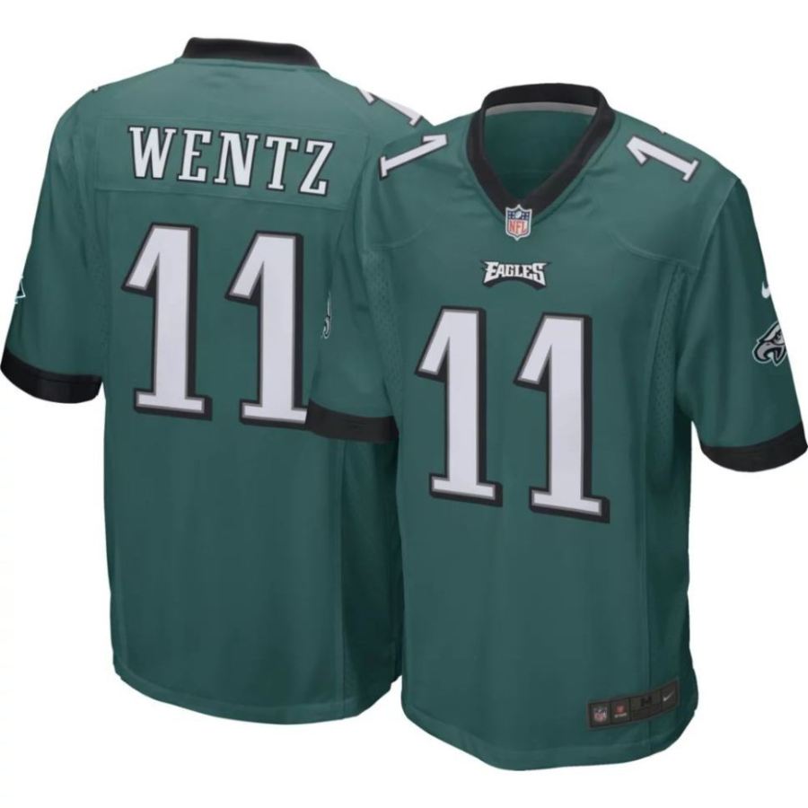 Nike Youth Philadelphia Eagles Carson Wentz #11 Green Game Jerse