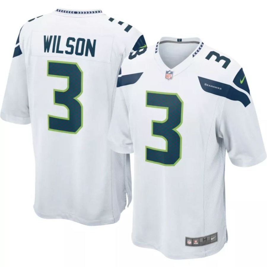 Nike Men's Seattle Seahawks Russell Wilson #3 White Game Jersey