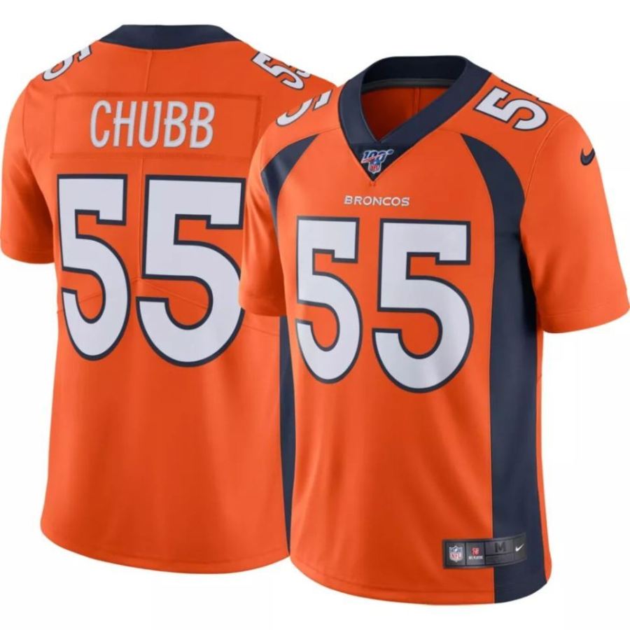 Nike Men's Denver Broncos Bradley Chubb #55 100th Orange Limited