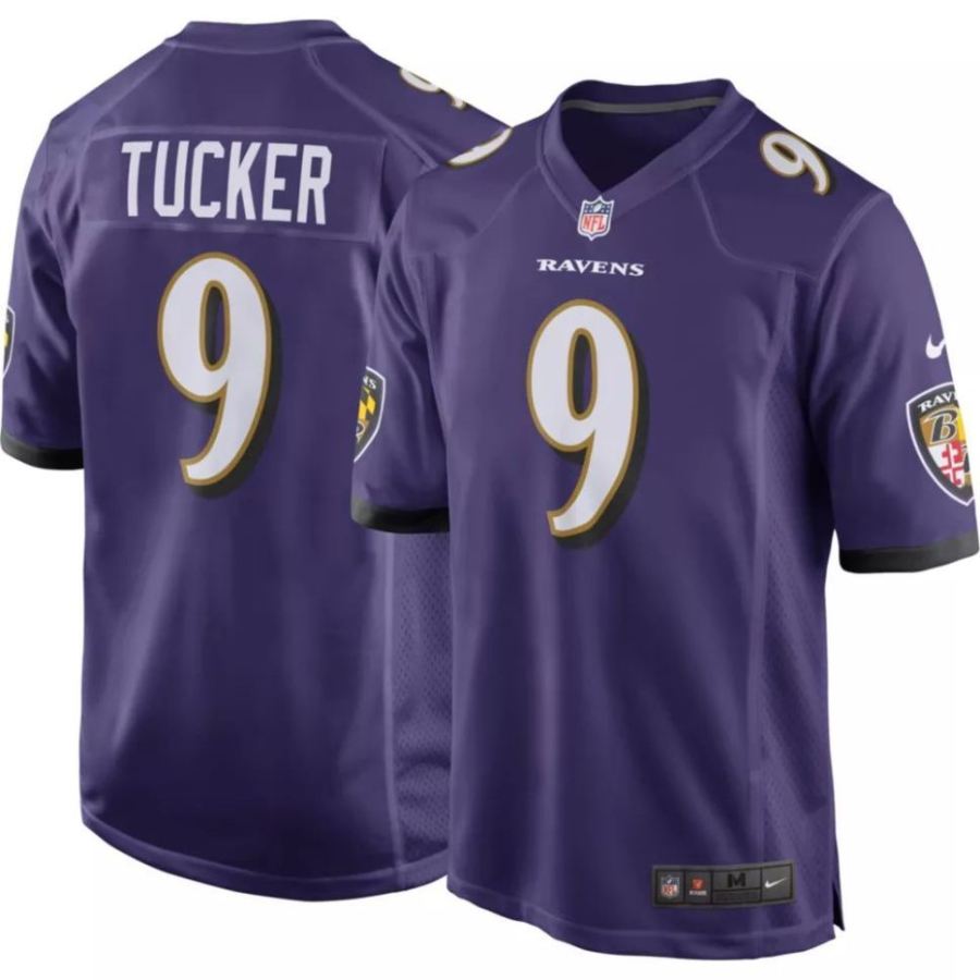 Nike Men's Baltimore Ravens Justin Tucker #9 Purple Game Jersey