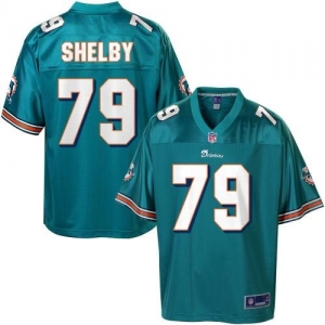 Pro Line Men's Miami Dolphins Derrick Shelby Team Color Jersey