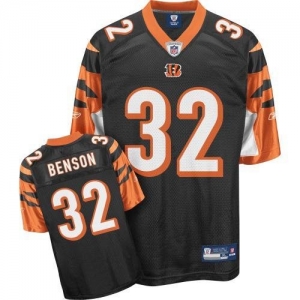 Reebok NFL Equipment Cincinnati Bengals #32 Cedric Benson Black