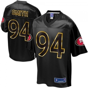 Pro Line Men's San Francisco 49ers Justin Smith Black Fashion Je