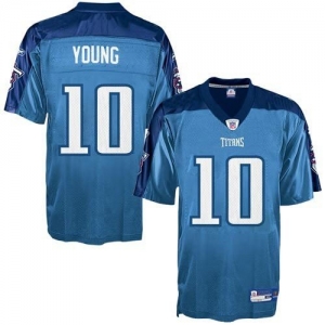 Reebok NFL Equipment Tennessee Titans #10 Vince Young Light Blue