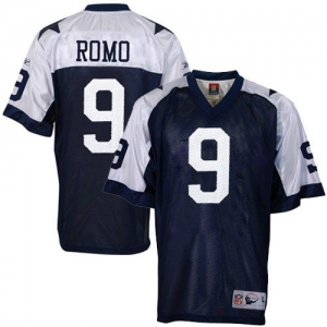 Reebok NFL Equipment Dallas Cowboys #9 Tony Romo Navy Blue Thank