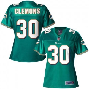 Pro Line Women's Miami Dolphins Chris Clemons Team Color Jersey