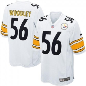 Nike Pittsburgh Steelers LaMarr Woodley Game White Jersey