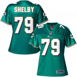 Pro Line Women's Miami Dolphins Derrick Shelby Team Color Jersey