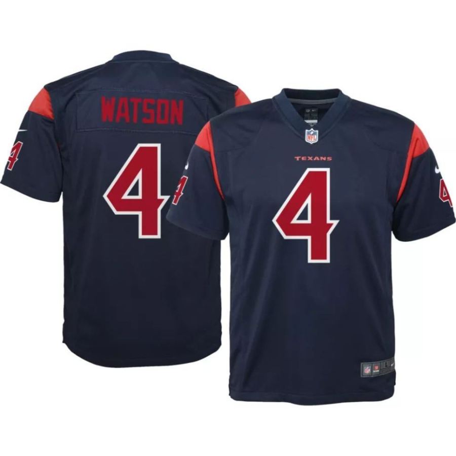 Nike Youth Houston Texans Deshaun Watson #4 Navy Game Jersey