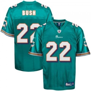 Reebok Reggie Bush Miami Dolphins Replica Jersey - Aqua