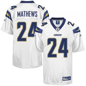 Reebok Ryan Mathews San Diego Chargers Replica Jersey - White