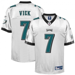 Reebok NFL Equipment Philadelphia Eagles #7 Michael Vick White P