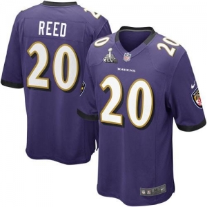 Nike Ed Reed Baltimore Ravens Super Bowl XLVII Game Jersey - Pur