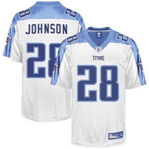 Reebok NFL Equipment Tennessee Titans #28 Chris Johnson White Re