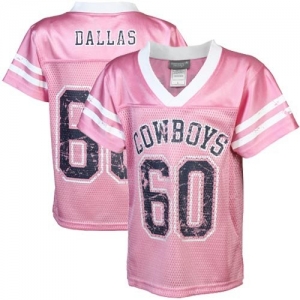 Dallas Cowboys Youth Girls Team Spirit Jersey - Pink