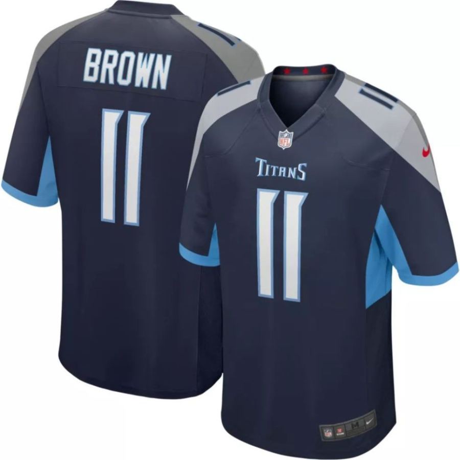 Nike Men's Tennessee Titans A.J. Brown #11 Navy Game Jersey