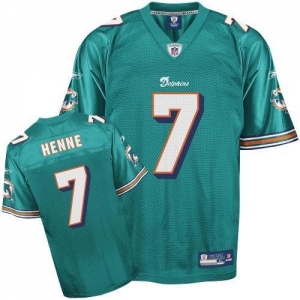 Reebok NFL Equipment Miami Dolphins #7 Chad Henne Aqua Replica F