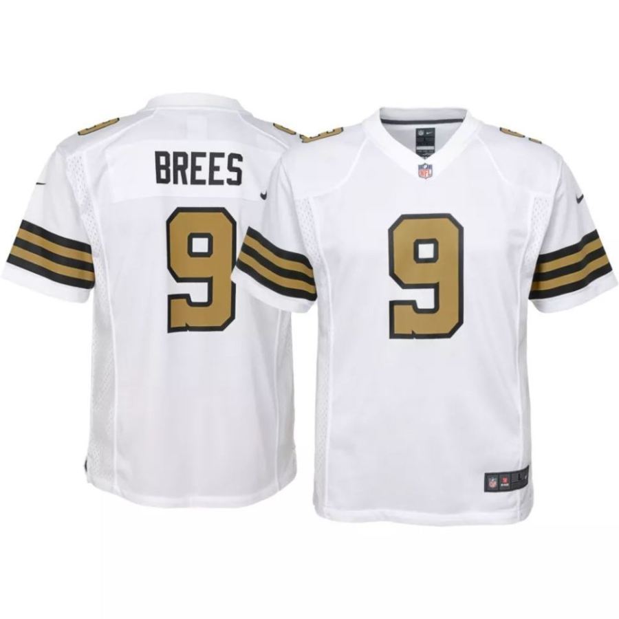 Nike Youth New Orleans Saints Drew Brees #9 White Game Jersey