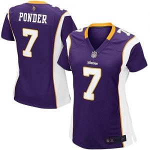 Nike Christian Ponder Minnesota Vikings Ladies Game Jersey - Pur