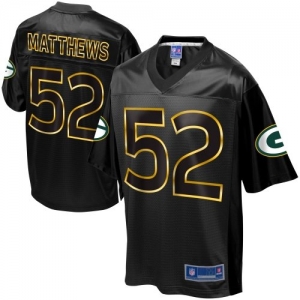 Pro Line Men's Green Bay Packers Clay Matthews Black Fashion Jer