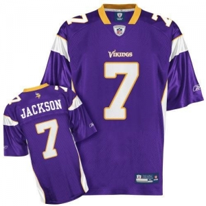 Reebok NFL Equipment Minnesota Vikings #7 Tarvaris Jackson Purpl