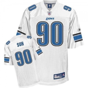 Reebok Detroit Lions Ndamukong Suh Youth Replica White Jersey