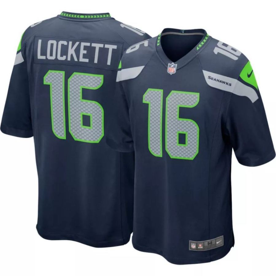 Nike Men's Seattle Seahawks Tyler Lockett #16 Navy Game Jersey