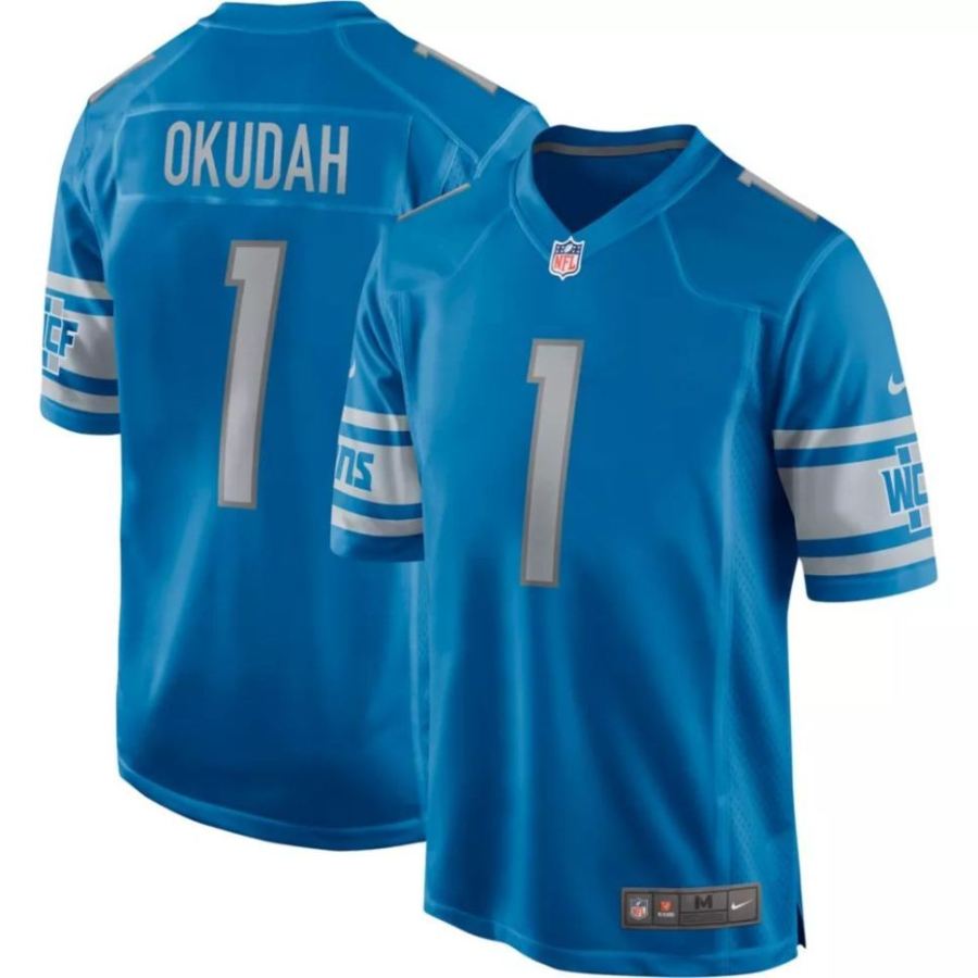 Nike Men's Detroit Lions Jeff Okudah #30 Blue Game Jersey