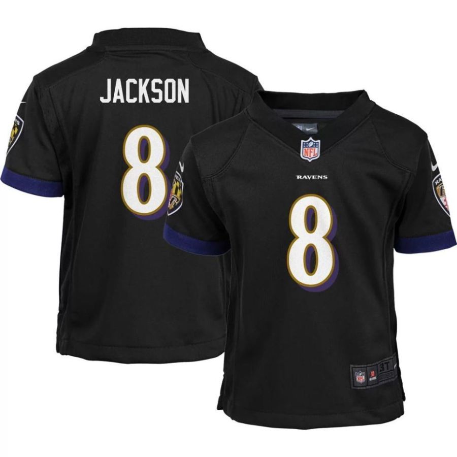 Nike Boys' Baltimore Ravens Lamar Jackson #8 Black Game Jersey