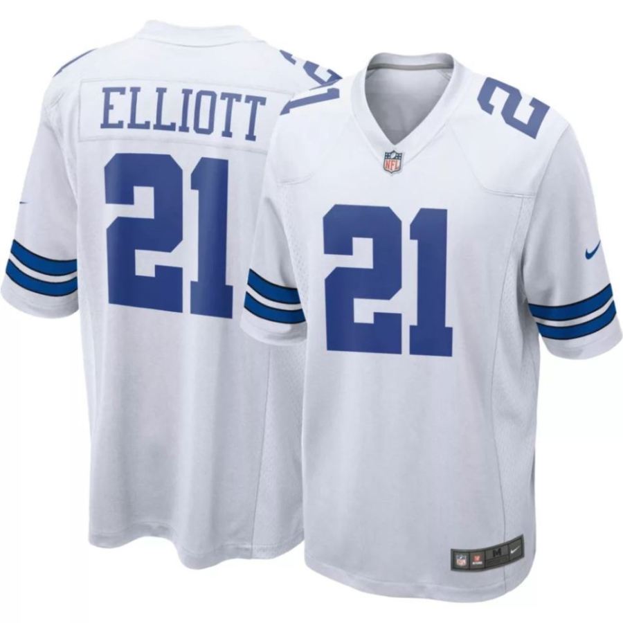 Nike Men's Dallas Cowboys Ezekiel Elliott #21 White Game Jersey