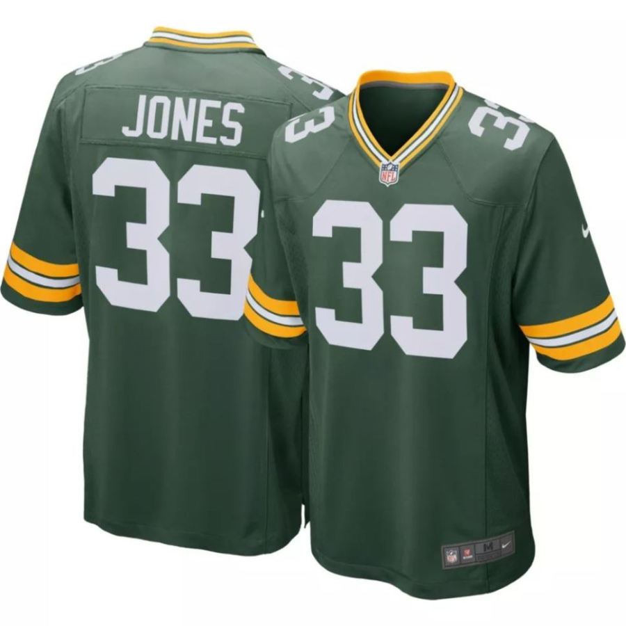 Nike Men's Green Bay Packers Aaron Jones #33 Green Game Jersey