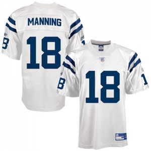 Reebok NFL Equipment Indianapolis Colts #18 Peyton Manning White